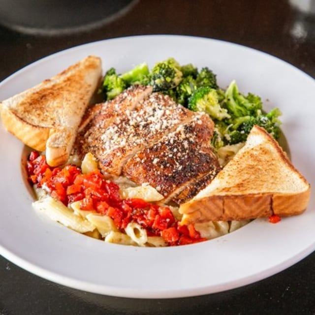 Blackened Chicken Alfredo.